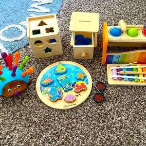Assorted early learning baby and toddler toys